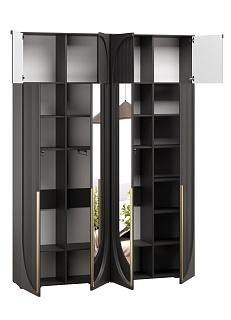 Шкаф распашной Брей - 2.1 с антресолью Черный