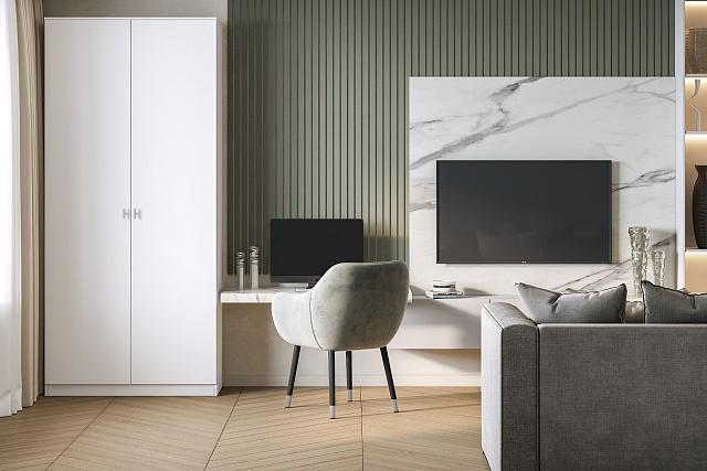 Шкаф распашной Пенсильвания - 2 Белый