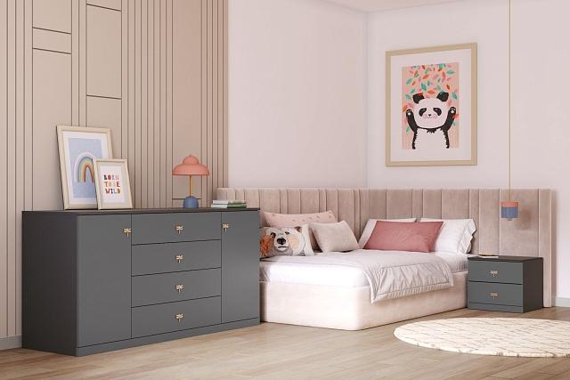 Комод Стрекоза - 3 МДФ Графит