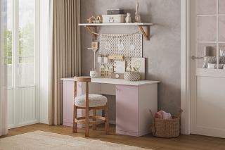 Письменный стол Банни - 4 МДФ Розовый Лайт