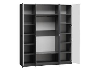 Шкаф распашной Банни - 4 МДФ Черный Агат