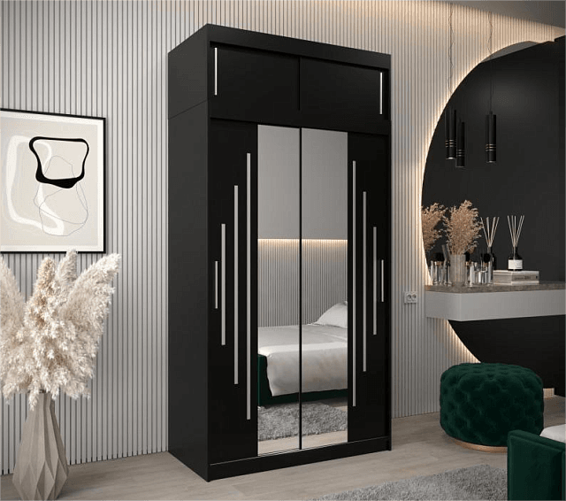 Шкаф-купе Валмиера NEW - 4А Черный