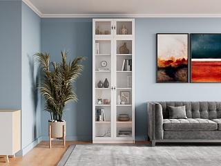 Библиотека Билли Хелена с антресолью - 20 Белый / Черный