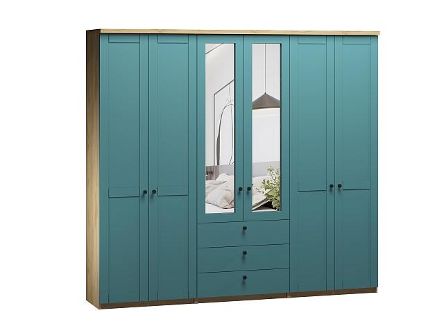 Шкаф распашной София РАХ - 14 МДФ Аквамарин