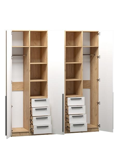 Шкаф распашной Хейсон - 15 Дуб Золотистый / Белый