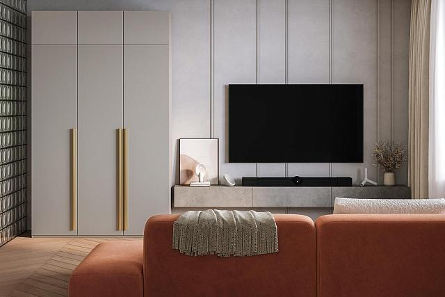 Шкаф распашной Лорена Хит - 3 с антресолью Кашемир