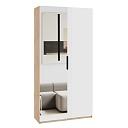 Шкаф распашной Астрис - 3 с зеркалом Белый