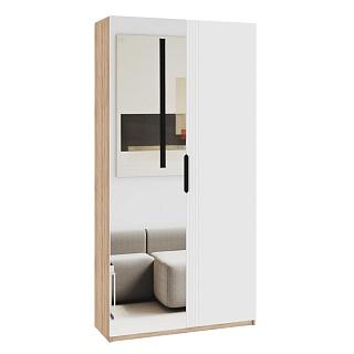 Шкаф распашной Астрис - 3 с зеркалом Белый