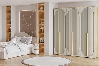 Шкаф распашной Брей - 3 Дуб Золотистый / Кашемир