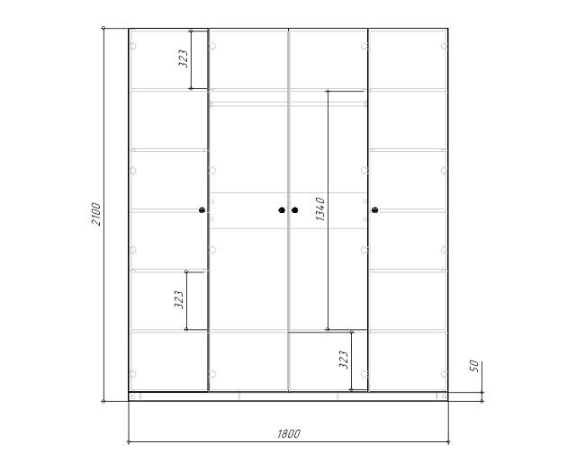 Шкаф распашной Стрекоза Mini - 4 Белый