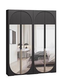 Шкаф распашной Брей - 2.2 с антресолью Черный