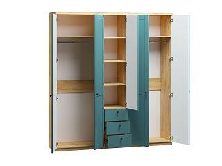 Шкаф распашной София РАХ - 17 МДФ Аквамарин