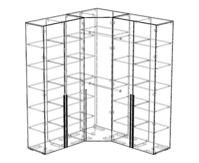 Шкаф угловой Мори - 15 Черный