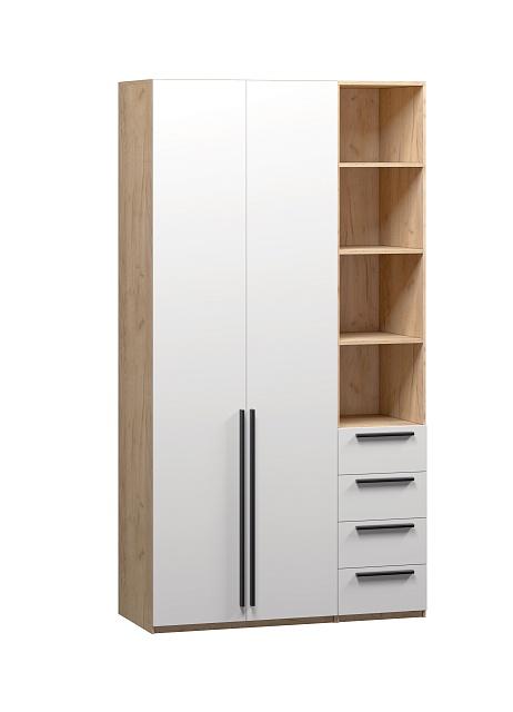 Шкаф распашной Хейсон - 22 Дуб Золотистый / Белый