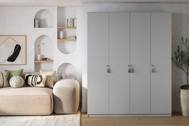 Шкаф распашной Монтана - 4 Стальной Серый