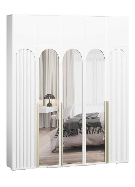 Шкаф распашной Рослин - 5.1 с антресолью Белый