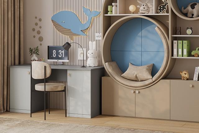 Письменный стол Банни - 4 МДФ Светло-Серый