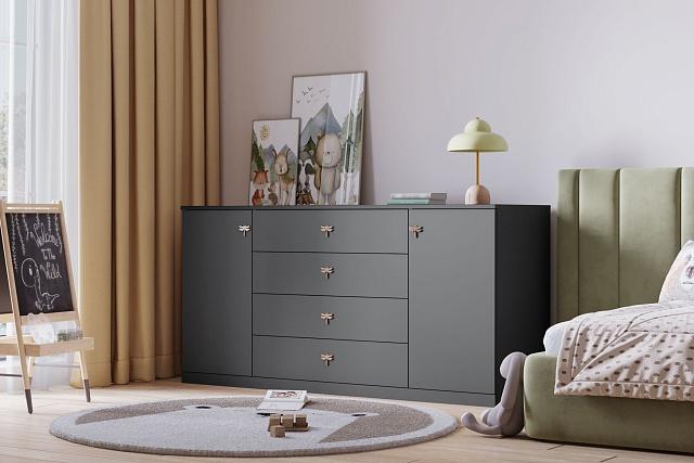 Комод Стрекоза - 3 МДФ Графит