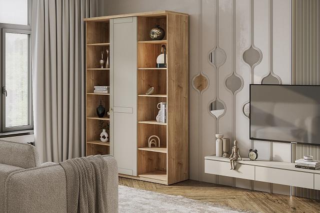 Шкаф распашной София РАХ - 39 МДФ Кастелло Медовый / Кашемир