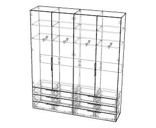 Шкаф распашной Мори - 9 Черный