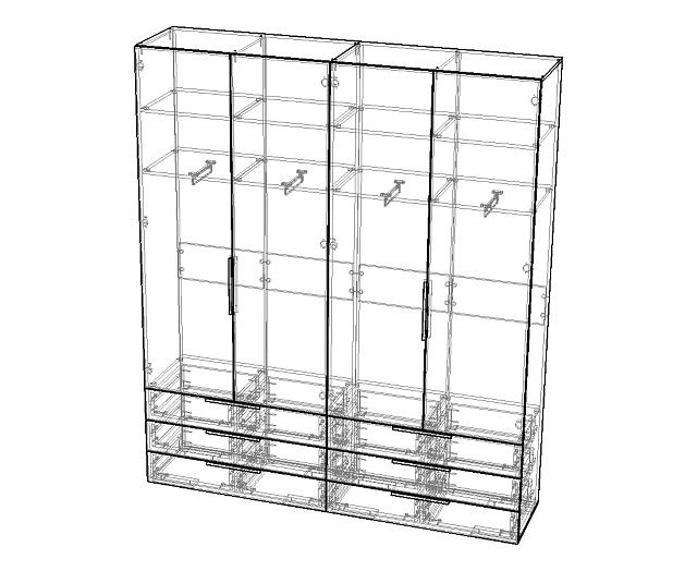 Шкаф распашной Мори - 9 Белый