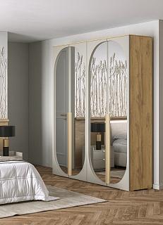 Шкаф распашной Брей - 2.2 Дуб Золотистый / Кашемир