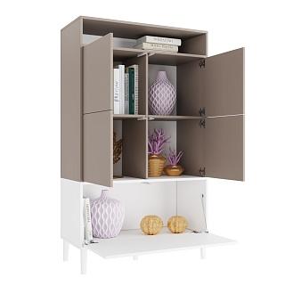 Стеллаж Скарлет - 9 Белый / Кашемир