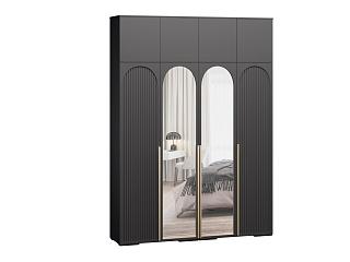 Шкаф распашной Рослин - 4.1 с антресолью Черный