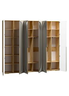 Шкаф распашной Брей - 3.1 Дуб Золотистый / Кашемир