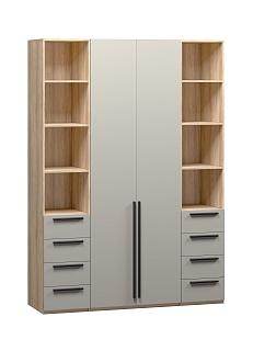 Шкаф распашной Хейсон - 25 Блэквуд Ячменный / Кашемир