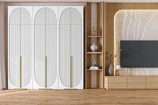 Шкаф распашной Брей - 3 с антресолью Белый