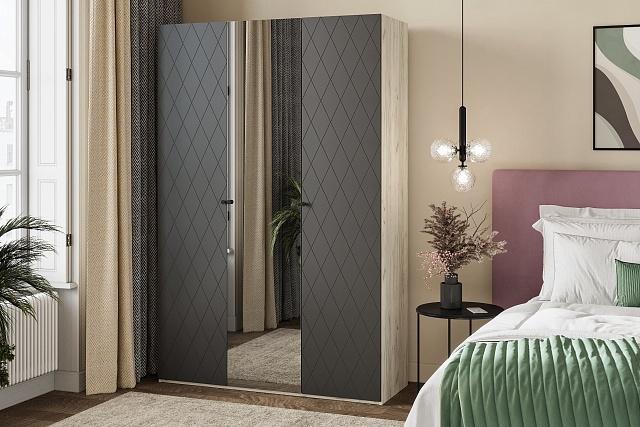 Шкаф распашной Колорадо - 3 с зеркалом МДФ