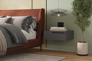 Тумба прикроватная подвесная Лорена Пакс - 2 Графит