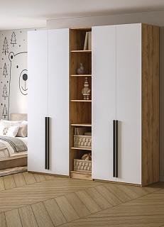 Шкаф распашной Хейсон - 17 Дуб Золотистый / Белый