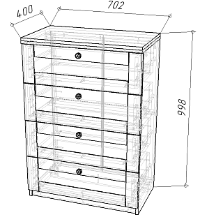 Комод София РАХ - 2 МДФ