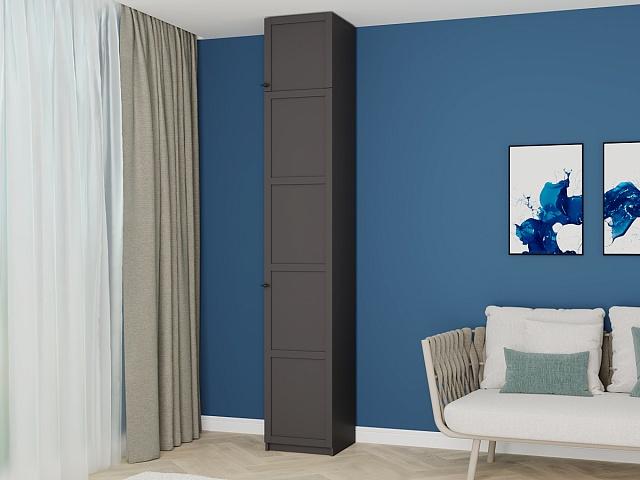 Шкаф распашной Скаген - 1 с антресолью Графит