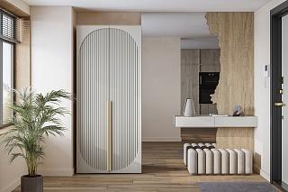 Шкаф распашной Брей - 1 Дуб Золотистый / Кашемир