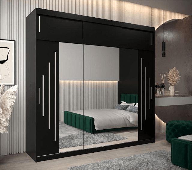 Шкаф-купе Валмиера NEW - 6А Черный