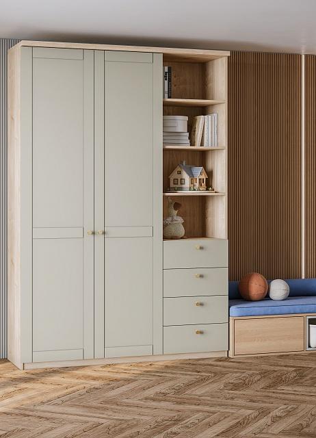 Шкаф распашной София РАХ - 32 МДФ Кастелло Медовый / Кашемир