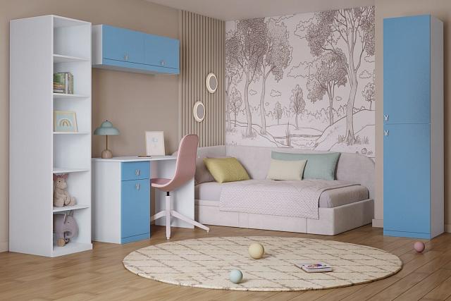 Детская стенка Банни - 6 МДФ Пастельно-Синий