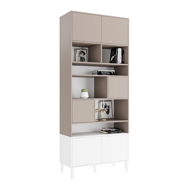 Стеллаж Скарлет - 8 Белый / Кашемир