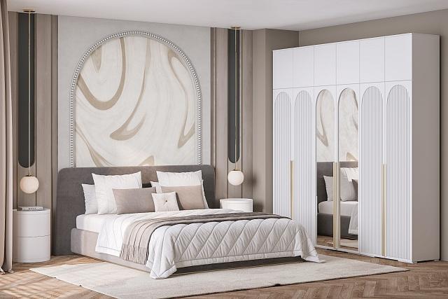 Шкаф распашной Рослин - 6.1 с антресолью Белый