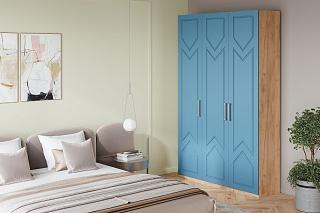 Шкаф распашной Эверест - 3 МДФ Аквамарин