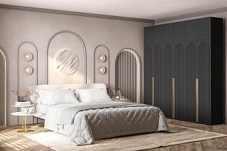 Шкаф распашной Рослин - 6 с антресолью Черный