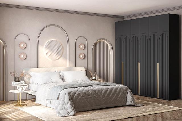 Шкаф распашной Рослин - 6 с антресолью Черный