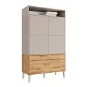 Стеллаж Скарлет - 9 Дуб Золотистый / Кашемир