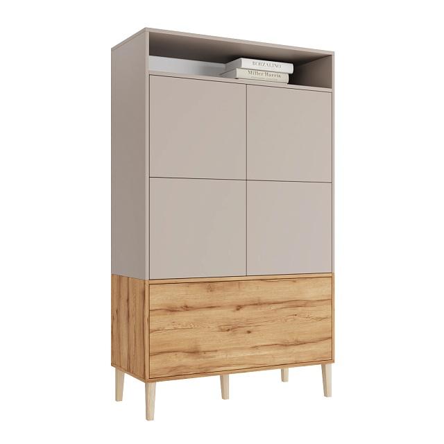 Стеллаж Скарлет - 9 Дуб Золотистый / Кашемир