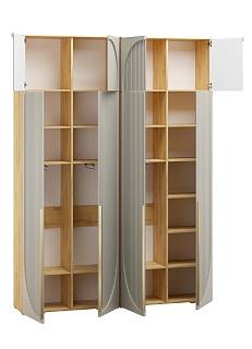 Шкаф распашной Брей - 2 с антресолью Дуб Золотистый / Кашемир