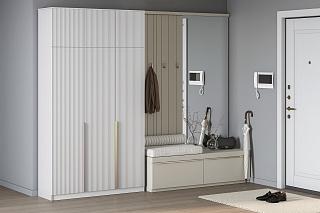 Шкаф распашной Монро - 3 с антресолью Белый