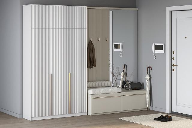 Шкаф распашной Монро - 3 с антресолью Белый